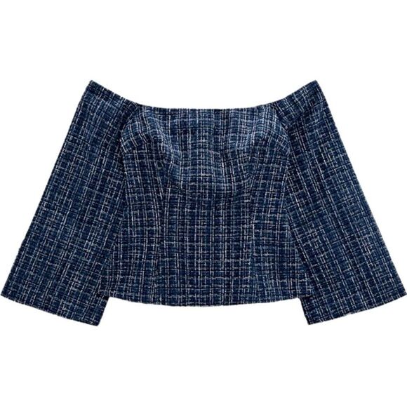 ZARA Top BLOGGER FAVORITE  Shirt Off Shoulder Blouse • NEW WITH TAGS • - Picture 9 of 15